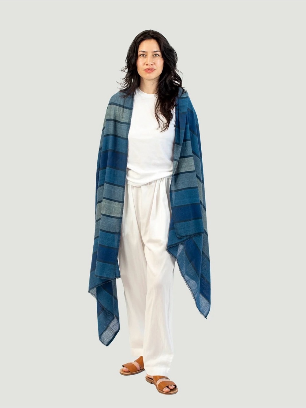 Shoo for Good Insect-Repellent Shawl Wrap — Camellia in Blue Waves